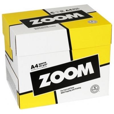 Kopieringspapper Zoom A4, ohålat, 80g, 5x500/fp